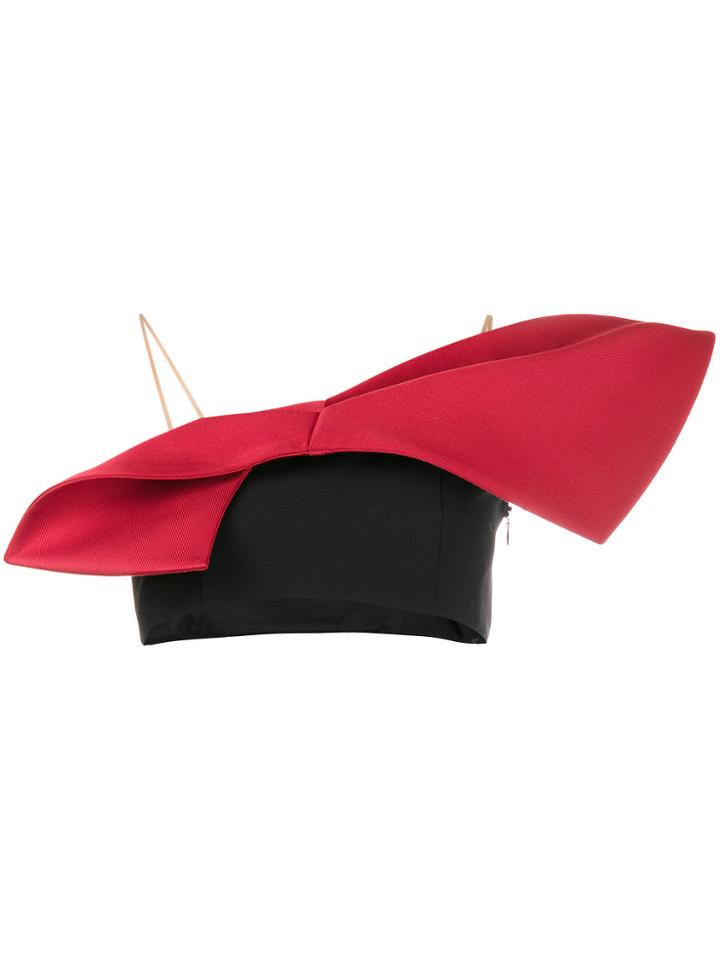 Vika Gazinskaya Sleeveless Bow Crop Top - Black