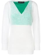 Y / Project Off-shoulder Layered Sweater - White
