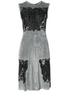 Yigal Azrouel - Embroidered Flared Dress - Women - Polyamide/spandex/elastane/viscose - 8, Grey, Polyamide/spandex/elastane/viscose