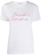 Giada Benincasa 'ciao Amore' Embroidered T-shirt - White