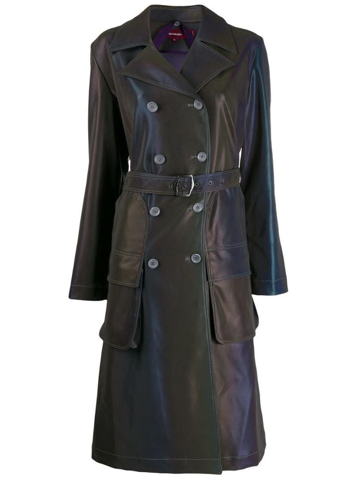 Sies Marjan Reflective Trench Coat - Blue