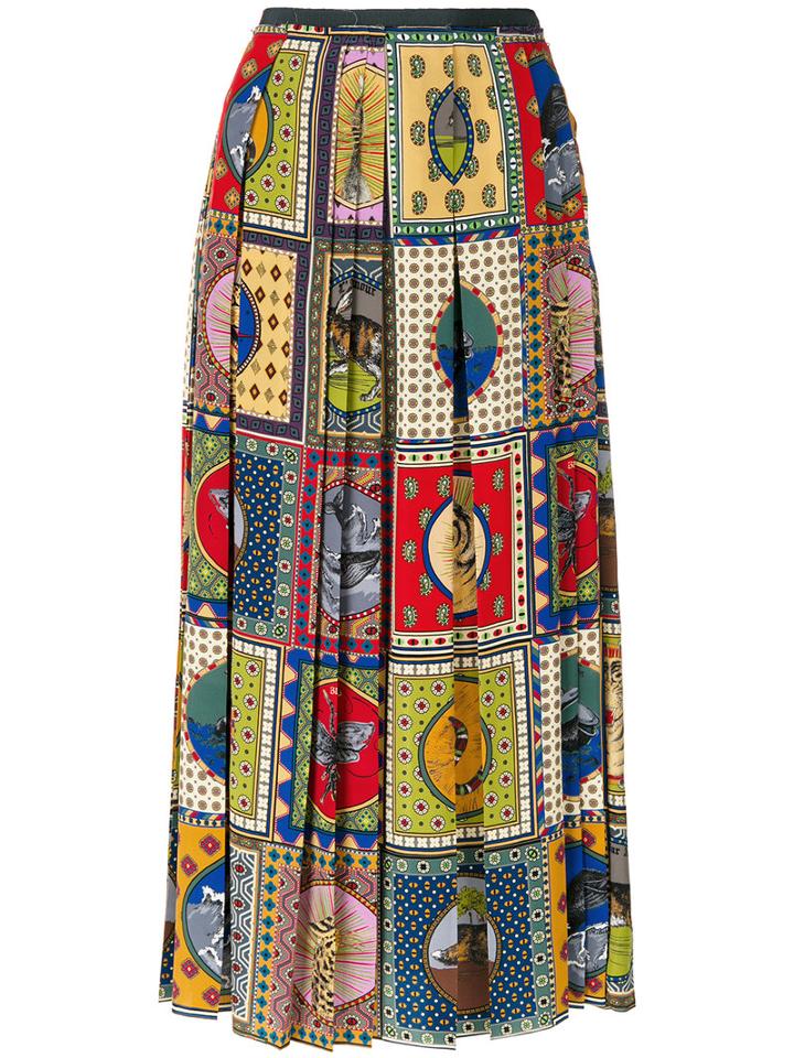 Gucci - Patchwork Scarf Print Skirt - Women - Silk/cotton/viscose - 44, Silk/cotton/viscose