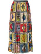 Gucci - Patchwork Scarf Print Skirt - Women - Silk/cotton/viscose - 44, Silk/cotton/viscose