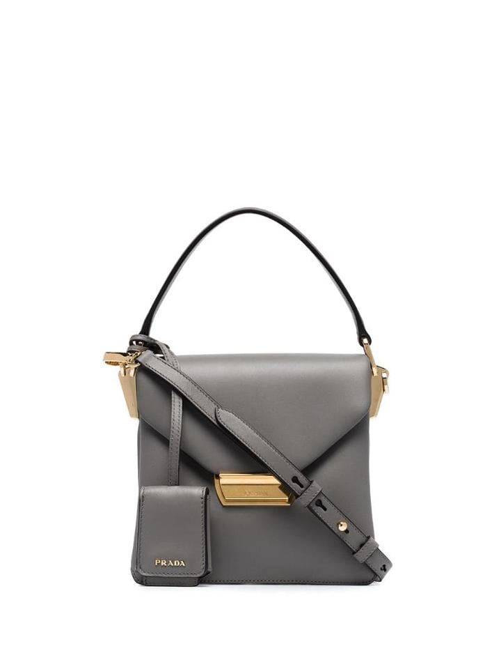 Prada Mini Flap-front Tote Bag - Grey