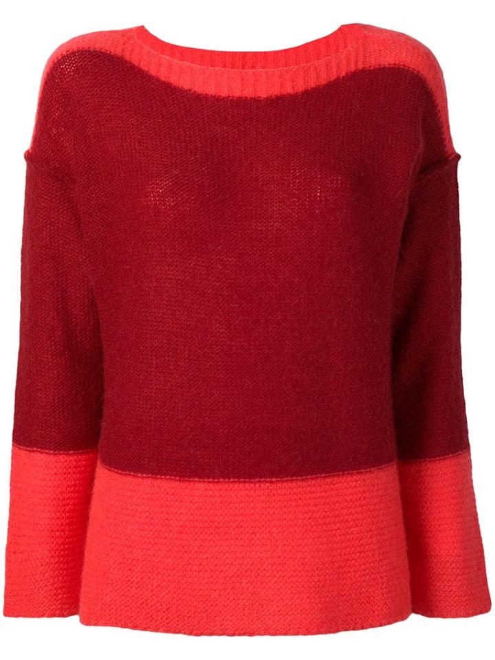 Daniela Pancheri Bicolour Jumper - Red