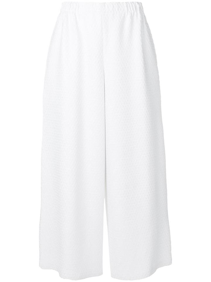 Issey Miyake Textured Palazzo Trousers - White
