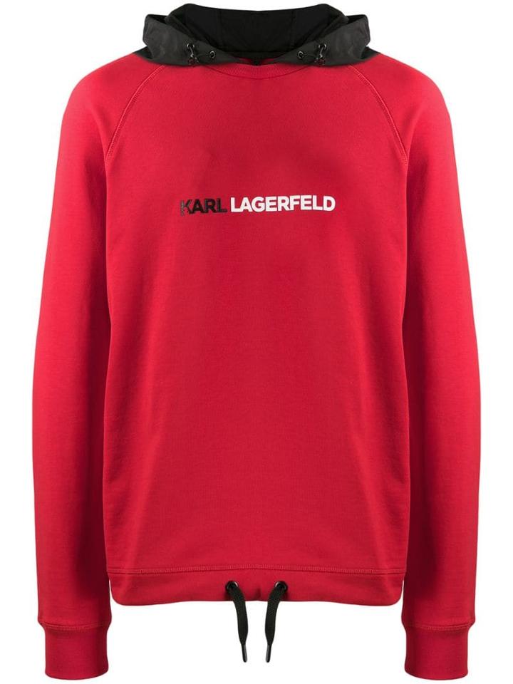 Karl Lagerfeld Drawstring Hoodie - Red