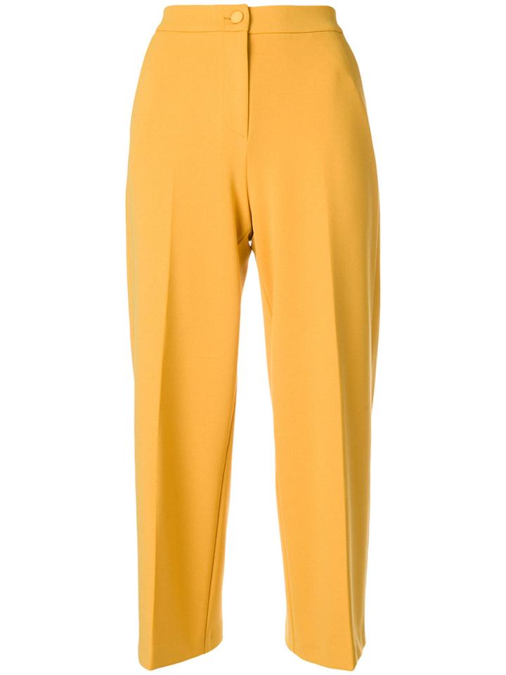 Blugirl Cropped Tailored Trousers - Yellow & Orange