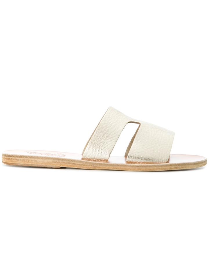 Ancient Greek Sandals Cut-out Strap Sandals - Metallic