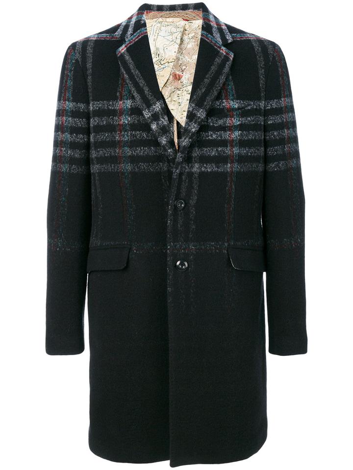 Etro - Plaid Midi Coat - Men - Cotton/polyamide/cupro/wool - 54, Black, Cotton/polyamide/cupro/wool
