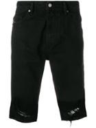 Diesel Ripped Denim Shorts - Black