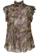 Giambattista Valli Frilled Sleeve Floral Blouse - Multicolour