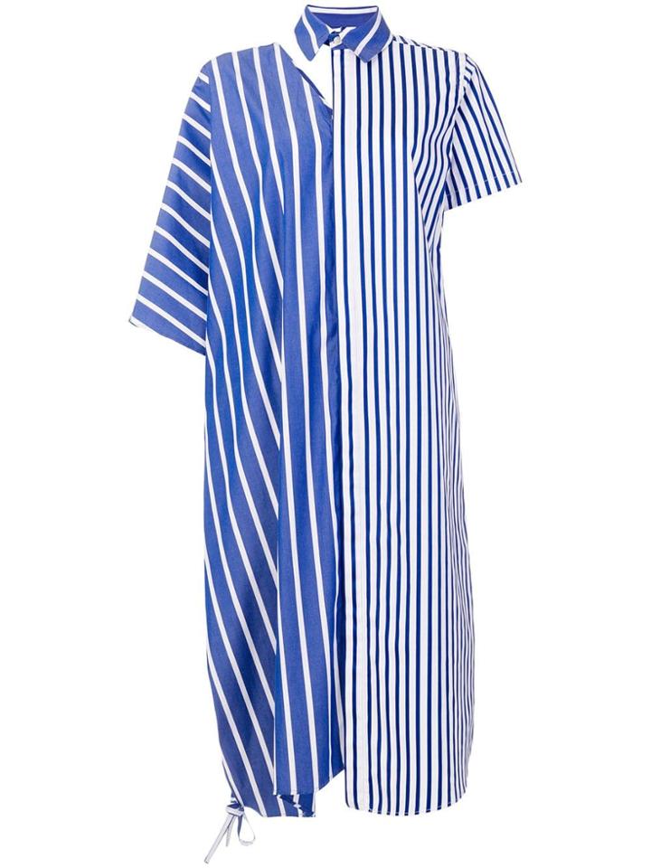 Facetasm Asymmetric Striped Dress - Blue