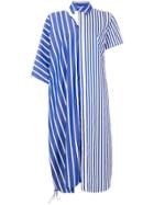 Facetasm Asymmetric Striped Dress - Blue