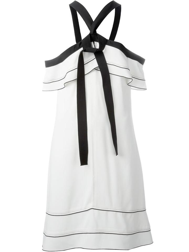Proenza Schouler Off-shoulder Flared Dress, Women's, Size: 6, White, Acetate/viscose/silk