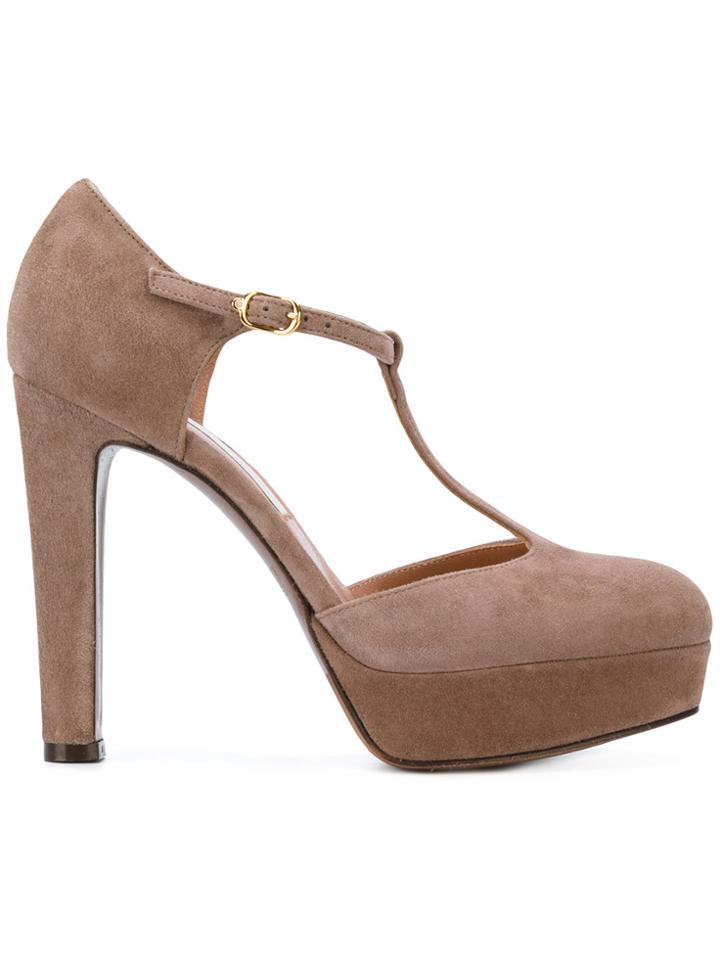 L'autre Chose T-bar Platform Pumps - Nude & Neutrals