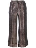 Erika Cavallini Cropped Jacquard Trousers - Blue