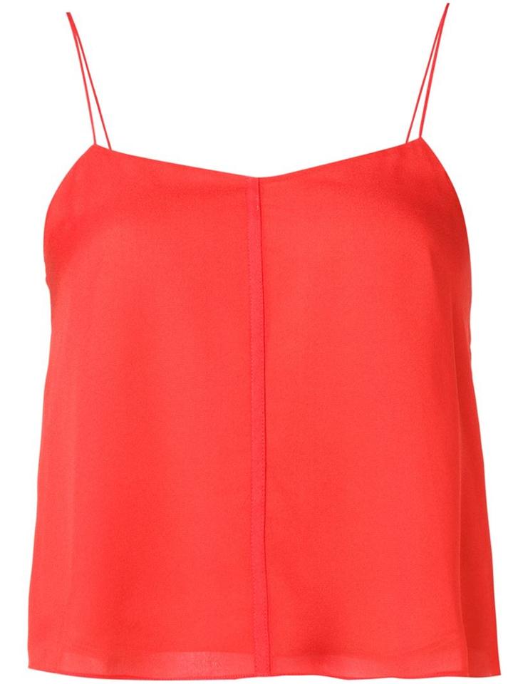 T By Alexander Wang Layered Cami Top, Women's, Size: 0, Red, Silk
