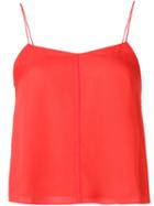 T By Alexander Wang Layered Cami Top, Women's, Size: 0, Red, Silk