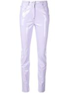 Pushbutton Glossy High Rise Trousers - Vi