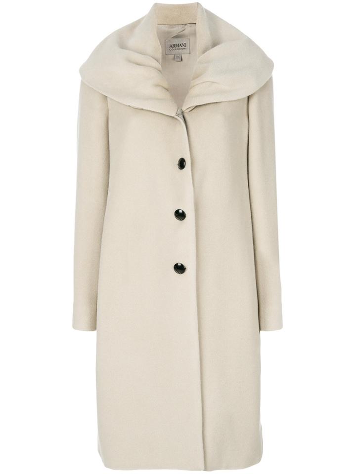 Armani Collezioni Casual Single-breasted Coat - Nude & Neutrals