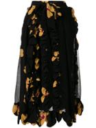 Simone Rocha Scalloped Floral Skirt - Black