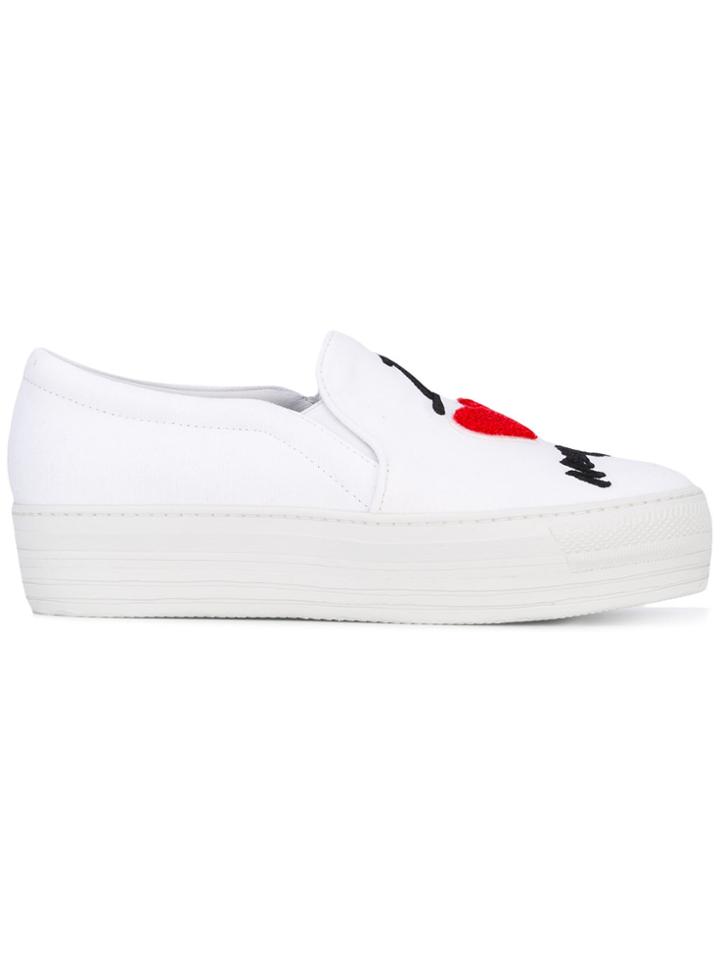 Joshua Sanders Platform Slip On Sneakers - White