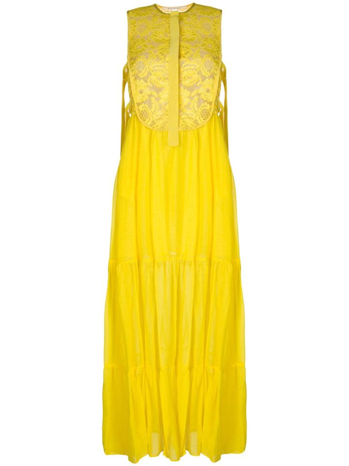 Miahatami Floral Lace Maxi Dress - Yellow