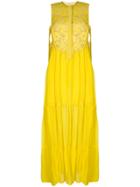 Miahatami Floral Lace Maxi Dress - Yellow
