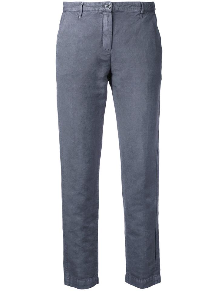 Massimo Alba - Cropped Trousers - Women - Cotton/linen/flax - 44, Grey, Cotton/linen/flax