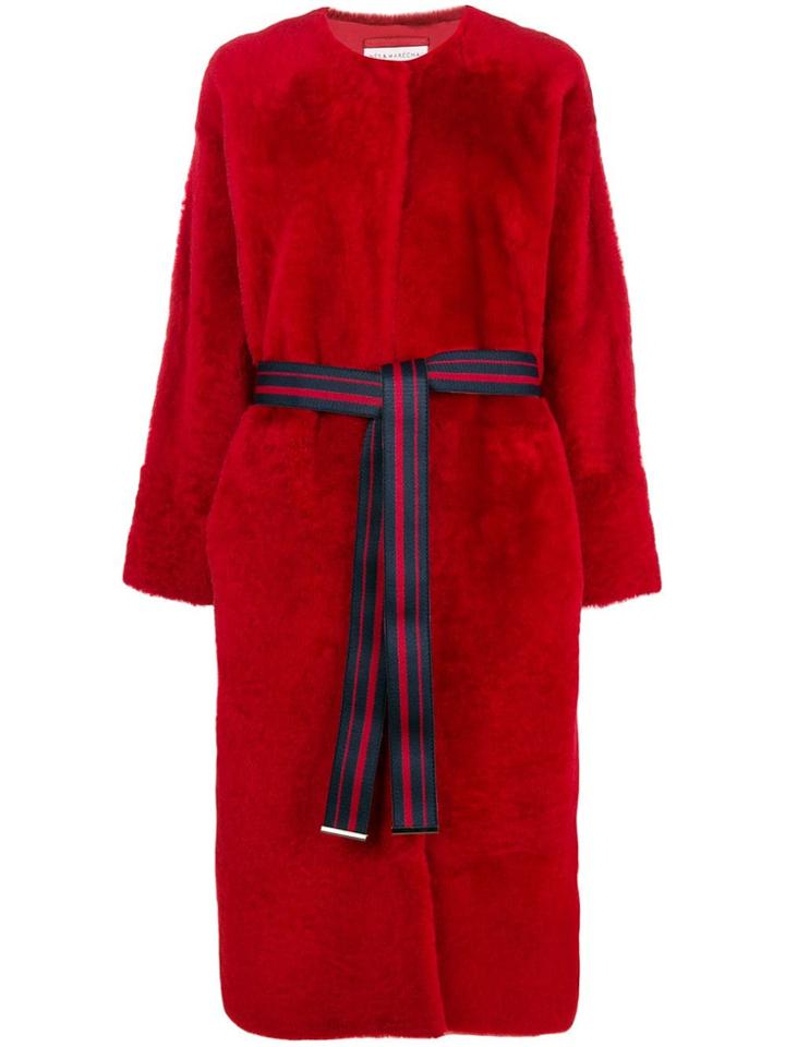 Inès & Maréchal Danube Belted Coat - Red