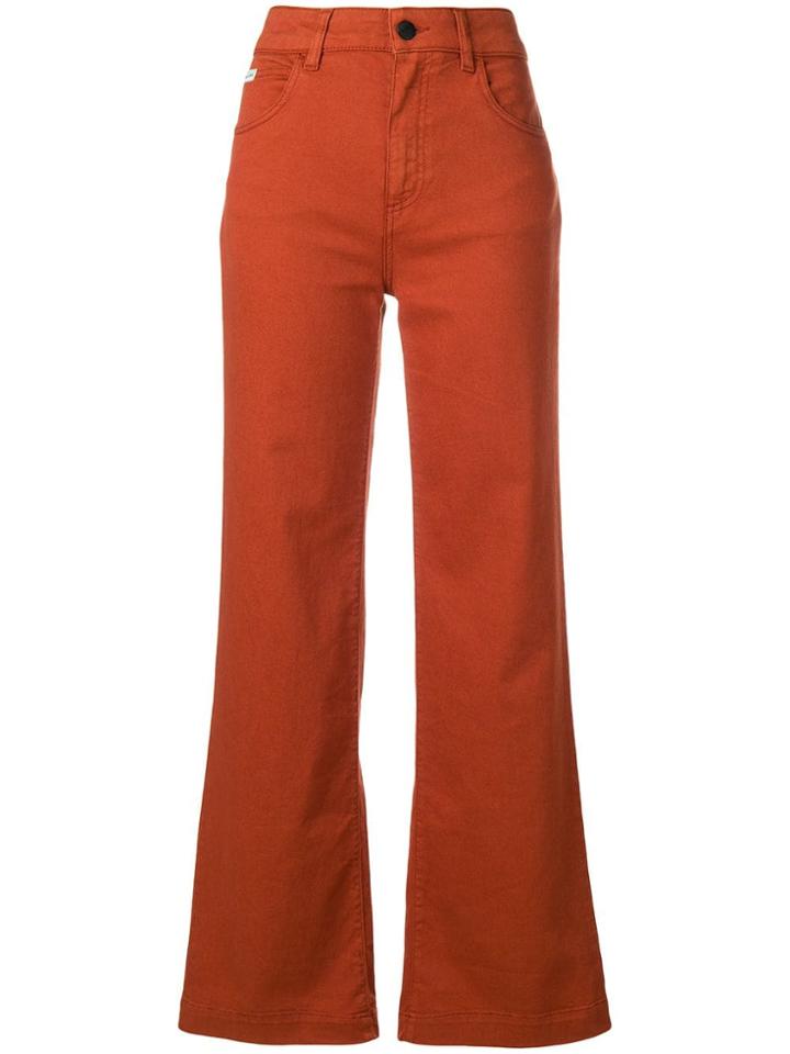 Alexa Chung Flared Trousers - Orange