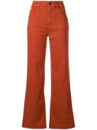 Alexa Chung Flared Trousers - Orange