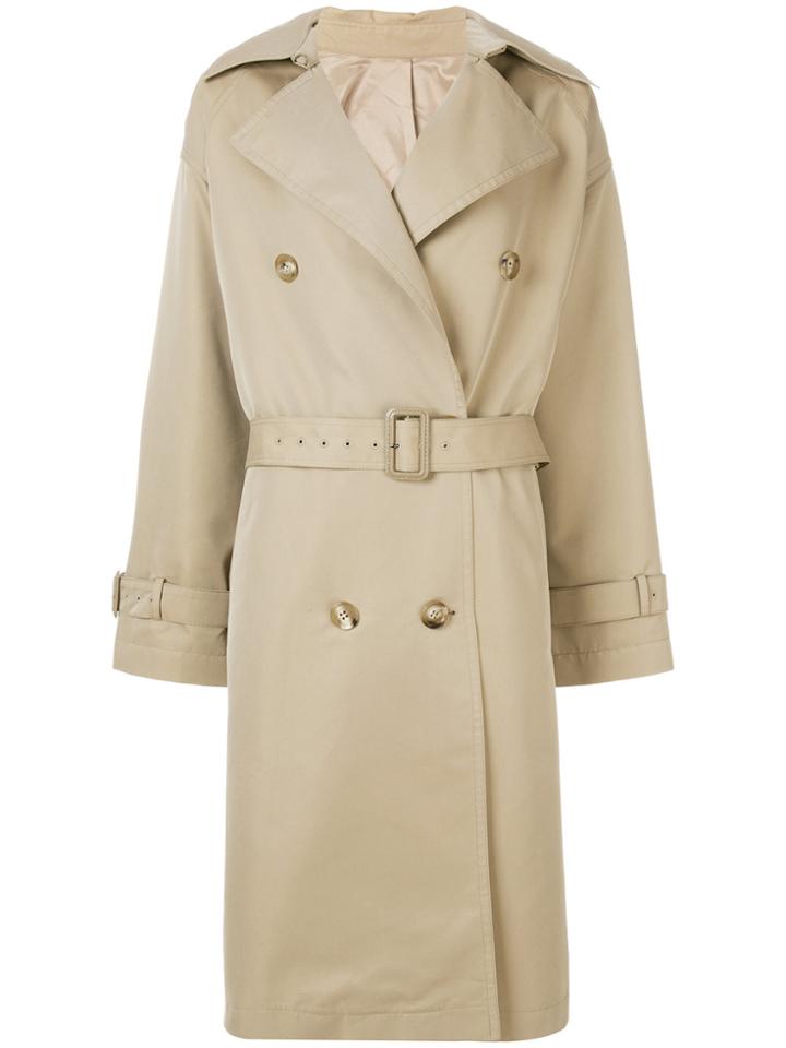 Juun.j Belted Trench Coat - Nude & Neutrals