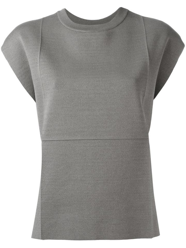 Balenciaga Plain T-shirt, Women's, Size: 38, Grey, Cotton/polyamide