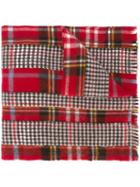 Comme Des Garçons Shirt Boy Checked Scarf, Red, Wool