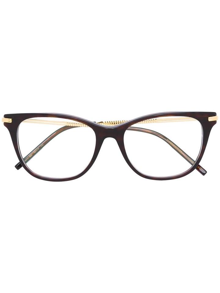 Boucheron Square Frame Glasses, Brown, Acetate/metal
