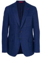 Isaia Checked Blazer - Blue