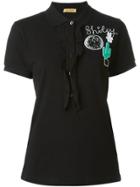 Peter Jensen 'shirley Frill' Polo Shirt - Black