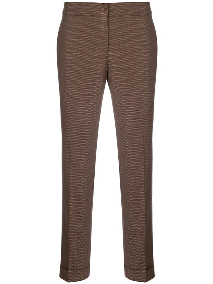 Etro Jacquard Cigarette Trousers - Brown
