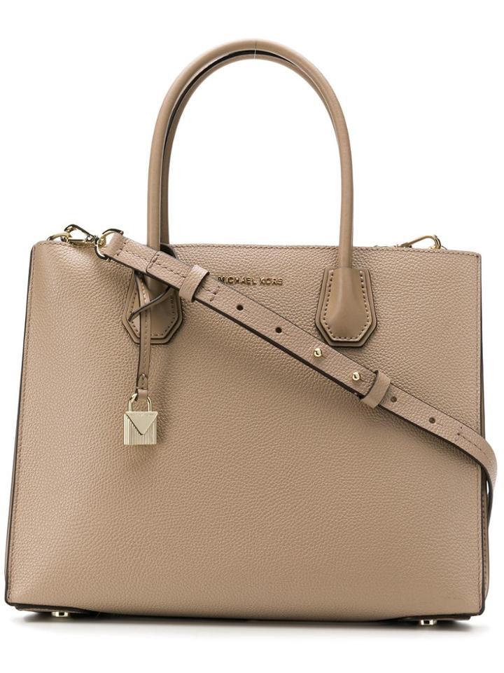 Michael Michael Kors Lg Acrdion Tote Bag - Neutrals
