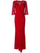 Dolce & Gabbana Floral Lace Gown, Women's, Size: 42, Red, Cotton/viscose/polyimide