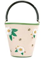 Charlotte Olympia Picnic Bucket Tote, Women's, Nude/neutrals, Leather/linen/flax