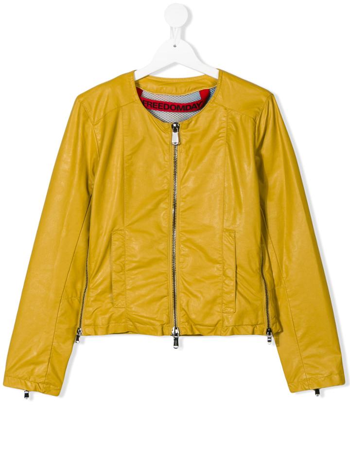 Freedomday Junior Teen Zip Detail Jacket - Yellow & Orange