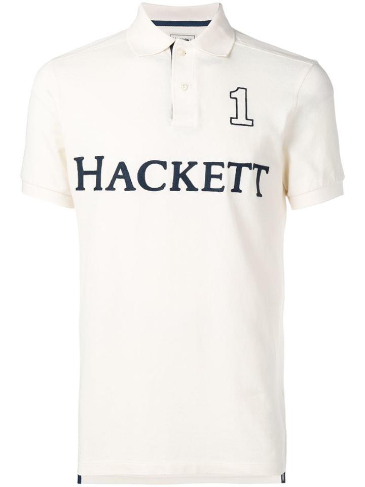 Hackett Logo Print Polo Shirt - Neutrals