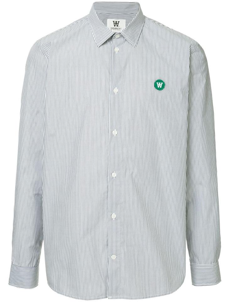 Wood Wood Striped Logo Shirt - White