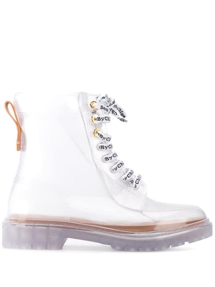 See By Chloé Pvc Layer Booties - Neutrals