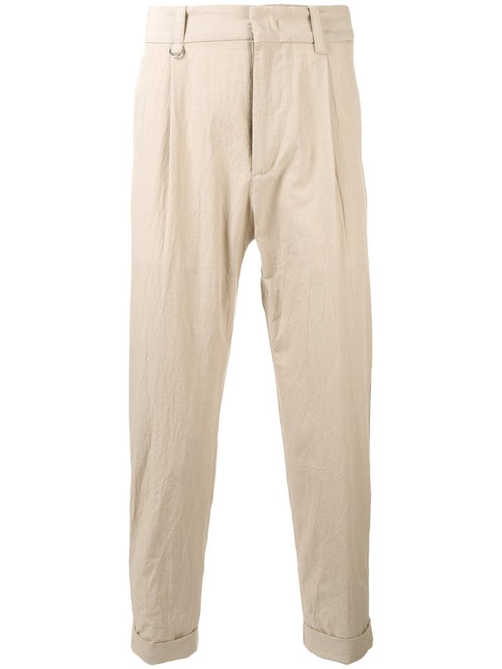 Paolo Pecora - Cropped Trousers - Men - Cotton/spandex/elastane - 48, Nude/neutrals, Cotton/spandex/elastane