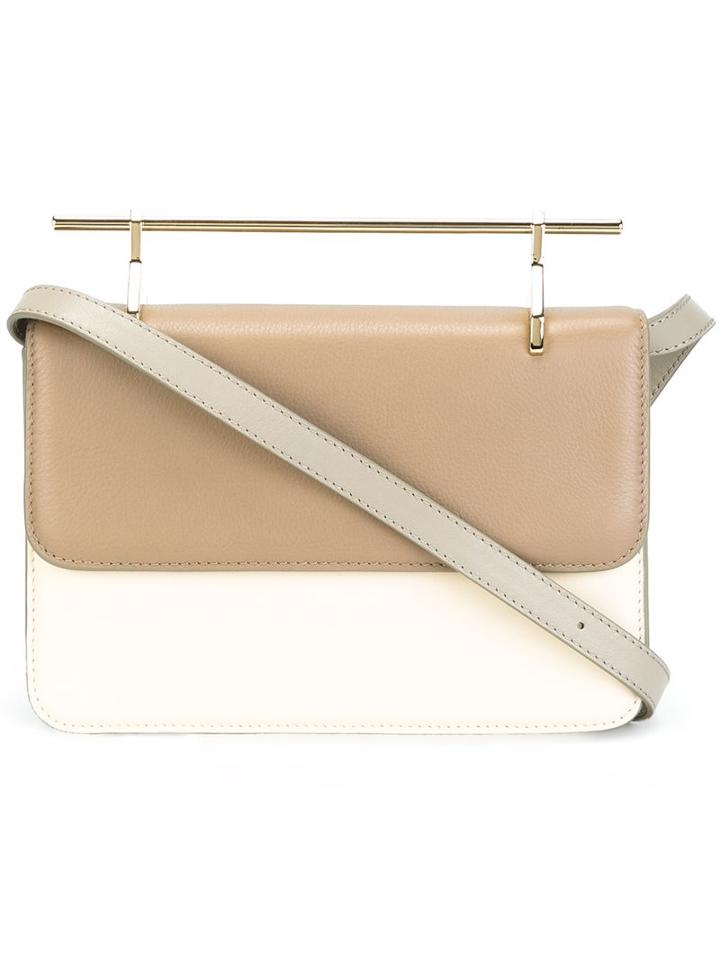 M2malletier Metallic Handle Shoulder Bag, Women's, Nude/neutrals