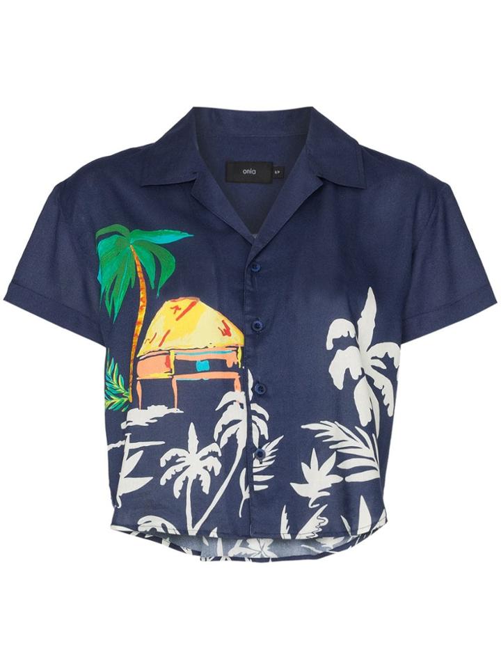 Onia Celeste Paradise Hut Shirt - Blue